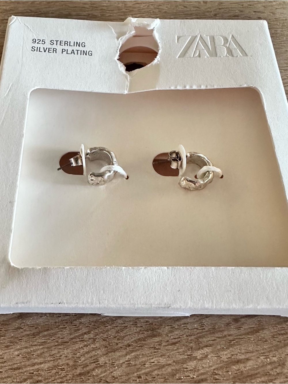 Zara Irregular Small Hoop Stud Earrings - Picture 2 of 4